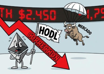 Ethereum cae 1,75% y cotiza cerca de los USD 2.450