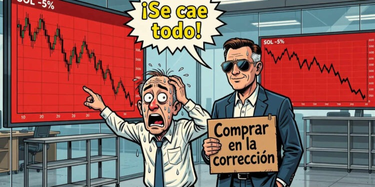 Solana cae un 5,11% mientras el mercado toma ganancias
