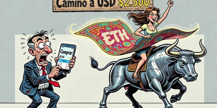 Ethereum se consolida sobre USD 2.490 con volumen casi 50% mayor