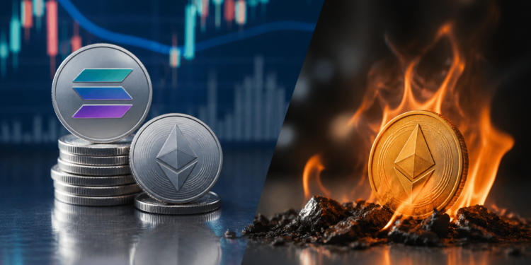 Solana supera a Ethereum en comisiones, pero ETH lidera la quema