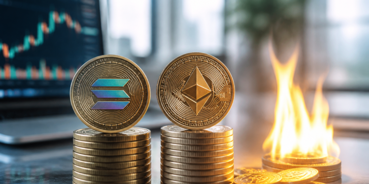 Solana supera a Ethereum en comisiones, pero ETH lidera la quema