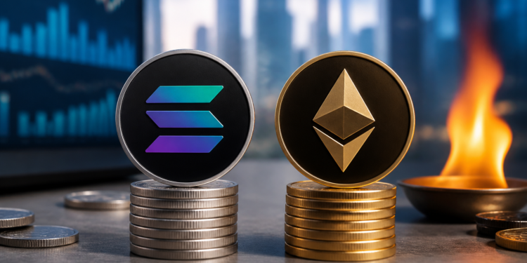 Solana supera a Ethereum en comisiones, pero ETH lidera la quema