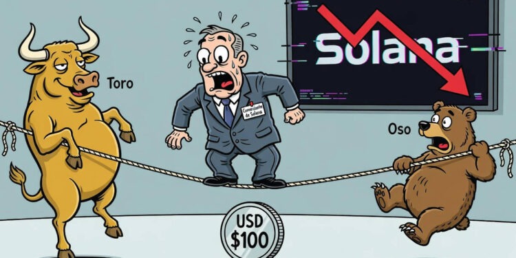 Solana (SOL) cae un 1,15 % y defiende los USD 100 tras subir un 37 %