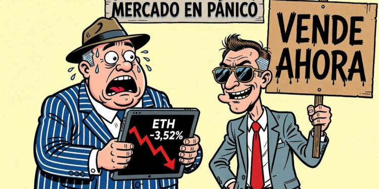 Ethereum (ETH) cae 3,52% por liquidaciones y señales de distribución