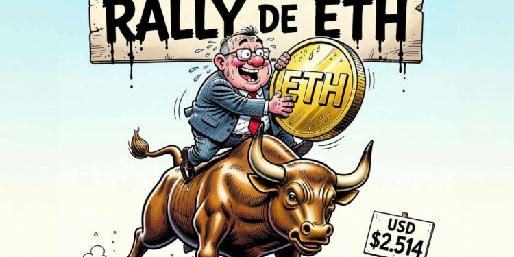 ETH rebota un 4,16% hasta USD 2.514,17 el 3 de septiembre
