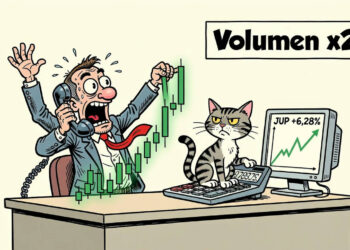 JUP rebota un 6,28% y el volumen se dispara un 95%