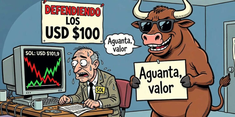 Solana cotiza en USD 101,9 y defiende los USD 100 con menor volumen