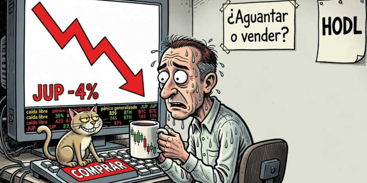 JUP cae un 4% hasta USD 0,215 tras un mes alcista