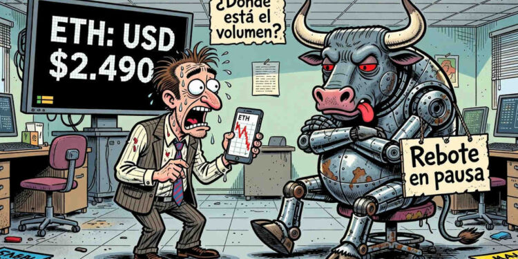 Ethereum cede 0,75% y cotiza en USD 2.490,83 este 5 de septiembre