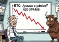 Bitcoin retrocede un 1,44% y cierra en USD 79.905 el 5 de septiembre