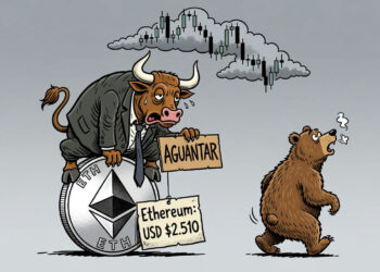 Ethereum (ETH) cierra en USD 2.510 con el volumen a la baja