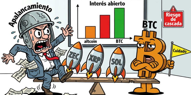 Altcoins superan a Bitcoin en interés abierto: Zcash, XRP y Solana
