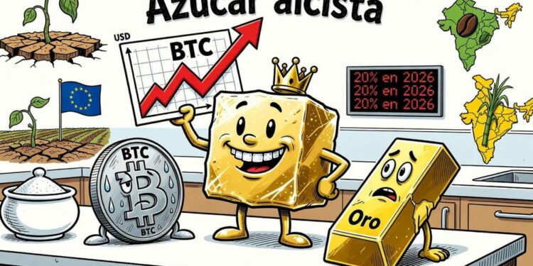 El azúcar gana cerca del 20% en 2026 y supera a Bitcoin y al oro
