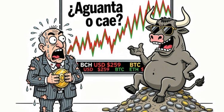 Bitcoin Cash (BCH) ronda los USD 259 pese a la presión vendedora
