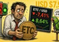 ETC se mantiene en USD $7,96 pese al correctivo del 7,41%