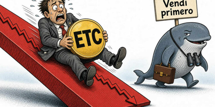 Ethereum Classic (ETC) cae 7,9% y cotiza en USD 7,91