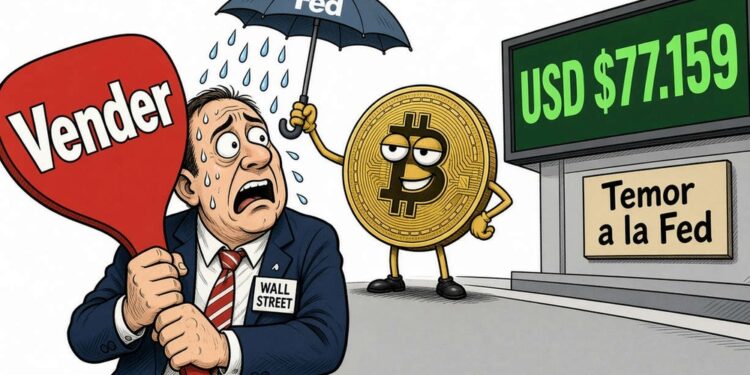 Bitcoin [BTC] retrocede un 2,54% hasta USD $77.159 ante el dato CPI