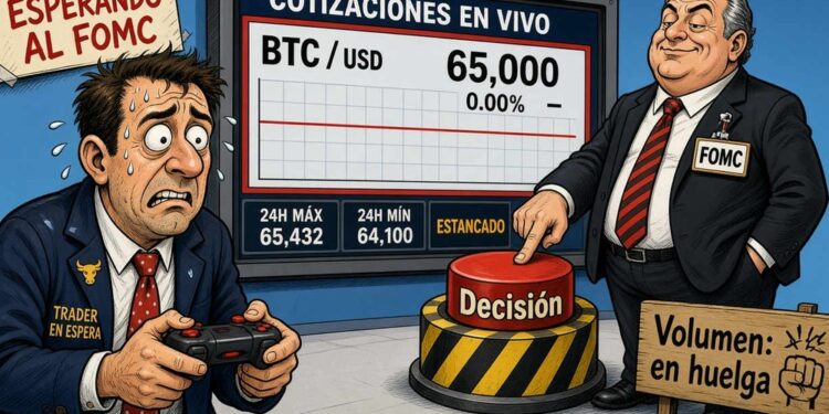 Bitcoin cae un 0,64% ante la espera de la decisión del FOMC