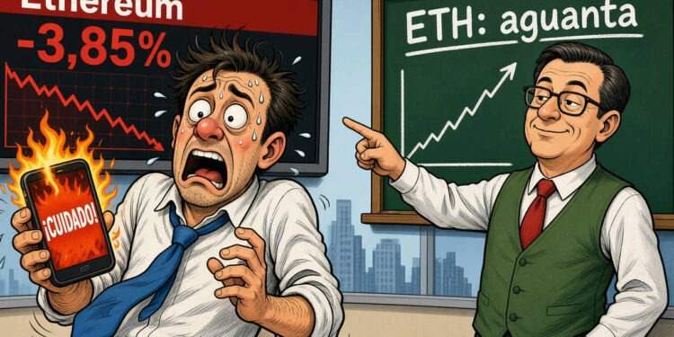 Ethereum cae 3,85% y pone a prueba la zona de USD 2.500