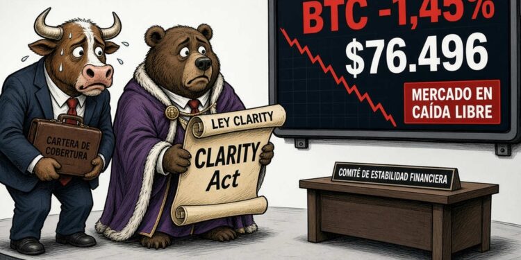 Bitcoin cae 1,45% a USD 76.496 ante votación de CLARITY Act y FOMC 1 Bitcoin cae 1,45% a USD 76.496 ante votación de CLARITY Act y FOMC