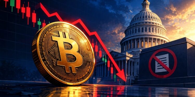 Bitcoin cae tras el bloqueo de la CLARITY Act antes de la Fed