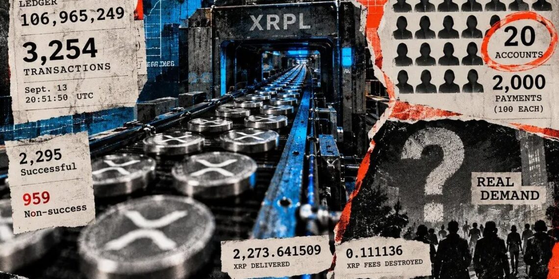 XRPL valida 3.254 transacciones, pero el tráfico fue sintético