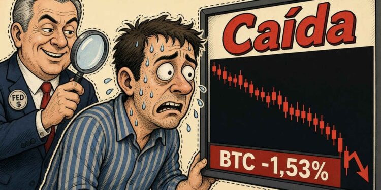 Bitcoin cae a USD 76.370 ante la presión del FOMC y el Senado