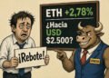 Ethereum rebota un 2,78% y busca recuperar los USD 2.500