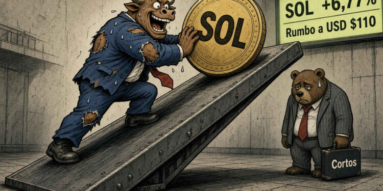 Solana (SOL) sube 6,77% y se acerca a USD 109,89