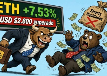 ETH sube 7,53% y rompe USD $2.600 tras liquidar $85M en cortos 5 ETH sube 7,53% y rompe USD $2.600 tras liquidar $85M en cortos