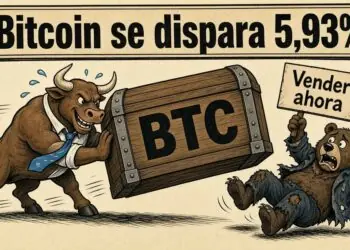 Bitcoin (BTC) sube un 5,93% y roza la resistencia de USD 87.331