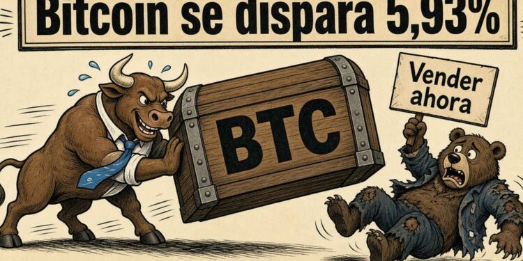 Bitcoin (BTC) sube un 5,93% y roza la resistencia de USD 87.331