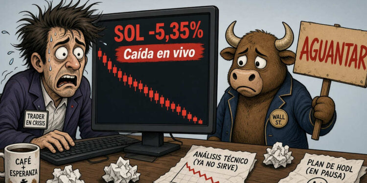 Solana (SOL) cae un 5,35% hasta USD 113,11 por presión macro
