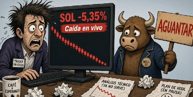 Solana (SOL) cae un 5,35% y pone a prueba su fortaleza alcista