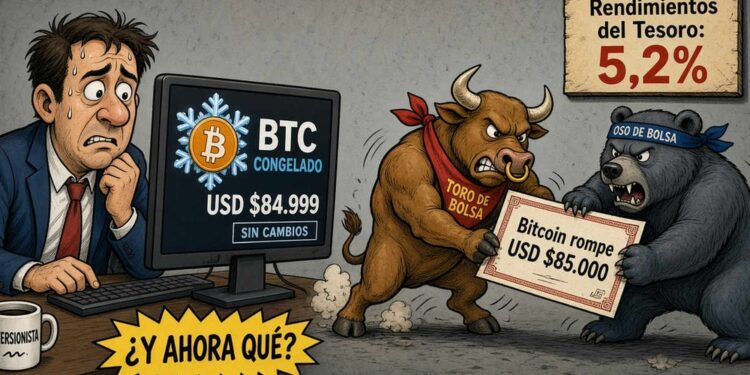 Bitcoin se frena en USD 83.800 por los rendimientos del Tesoro