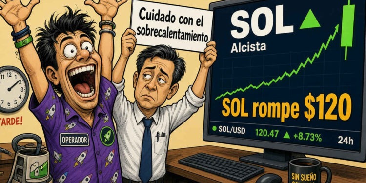 Solana recupera los 120 dólares y apunta a 125 el 26 de septiembre