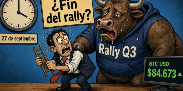 Bitcoin sostiene los USD 84.000 mientras el rally trimestral toca techo