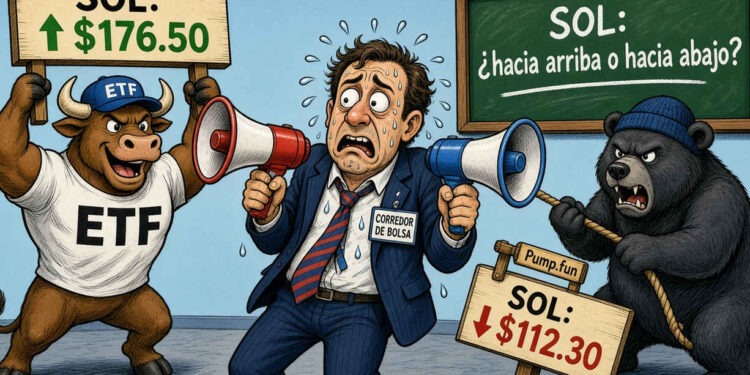 Solana resiste en 121,77 dólares con entradas récord en ETF