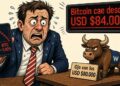 Bitcoin cae un 1,92% y pierde los 84.000 dólares