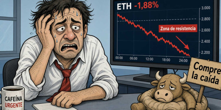 Ethereum cae un 1,88% hasta los USD 2.641,21 este 28 de septiembre