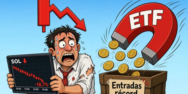 Solana cae 1,76% y resiste los USD 117 pese al récord en ETF