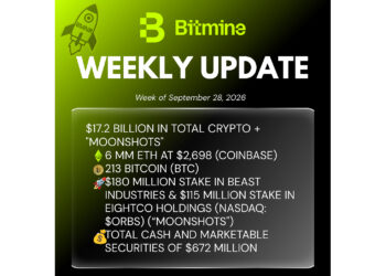Bitmine Immersion Technologies (BMNR) supera 6 millones de ETH