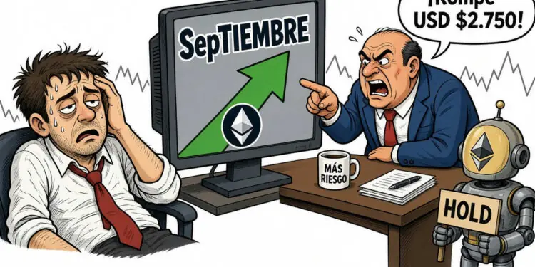 Ethereum cierra septiembre con una caída del 0,54%, en USD $2.677,15