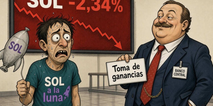 Solana (SOL) cede un 2,34% y defiende USD 117 tras rally trimestral