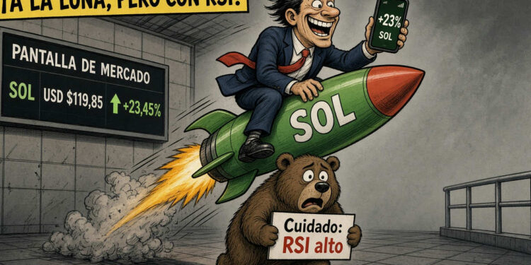 SOL consolida en USD 119,85 tras 14 días de ganancias sostenidas