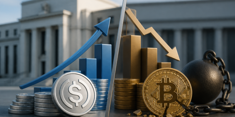 La subida de la Fed ayuda a las stablecoins y daña a deudores de Bitcoin