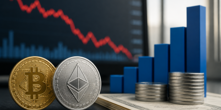 Bitcoin cae un 3,1% y Ethereum más del 5% con bonos al alza