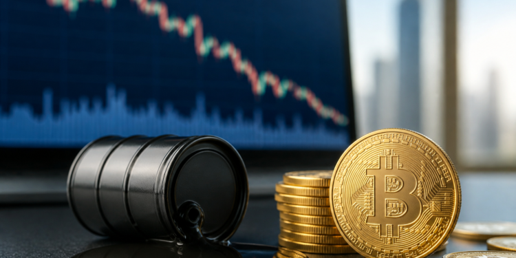 Bitcoin cotiza en 82.991 dólares tras caer el Brent a 103,53
