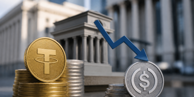 Los depósitos bancarios frenan más a USDC que a USDT, según el BIS