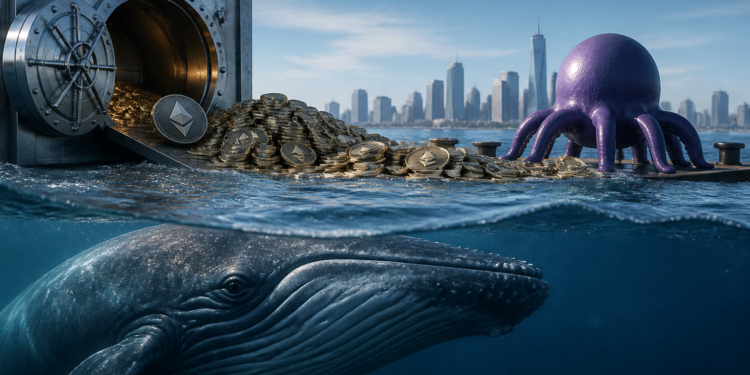 Una ballena mueve 6.369 ETH a Kraken tras 9 años: casi 16 millones